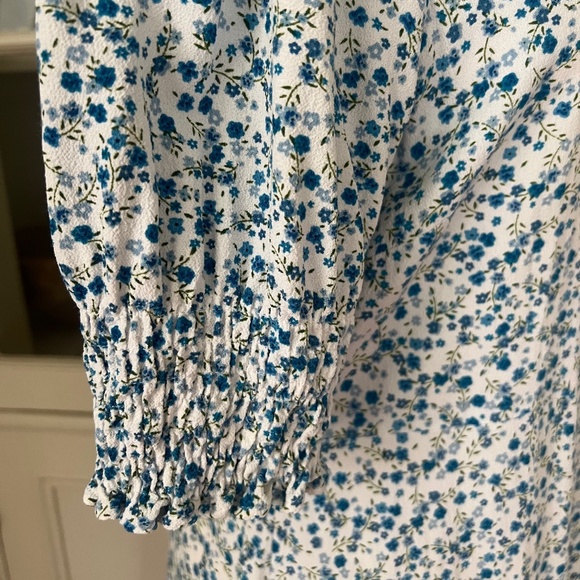 Marks And Spencer X Ghost Ditsy Floral Puff Sleeve Midi Tea Dress UK14/US10 - Picture 7 of 14